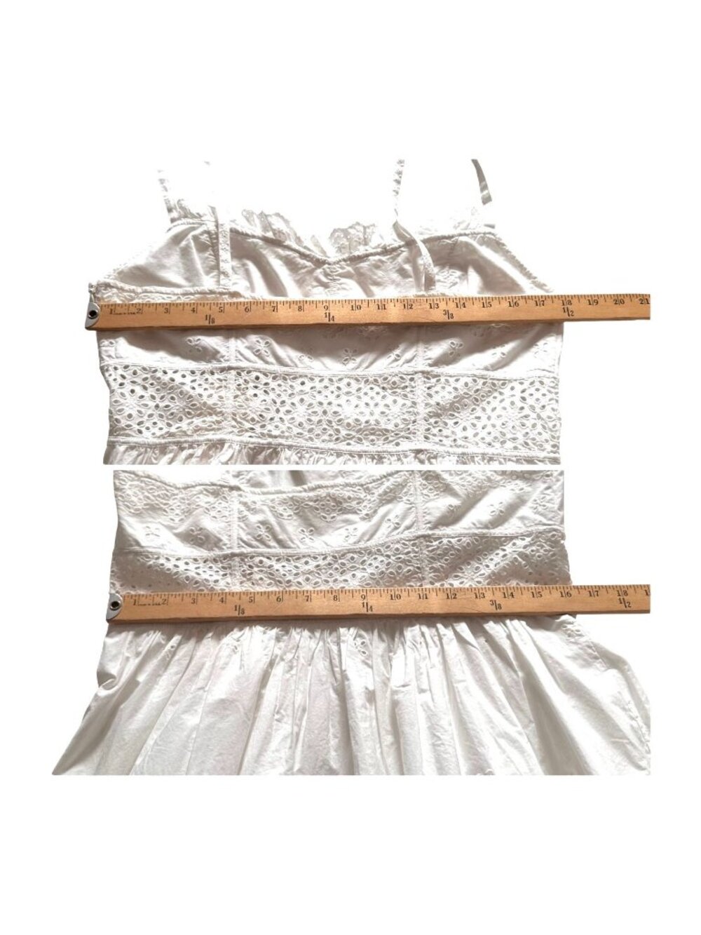 ULLA JOHNSON Celestia Broderie Anglaise Cotton Midi Dress, Sz12, Cowrie, NWT - Picture 15 of 16